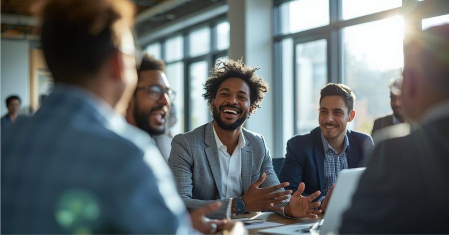 Trainers collaborating during an interactive development session.