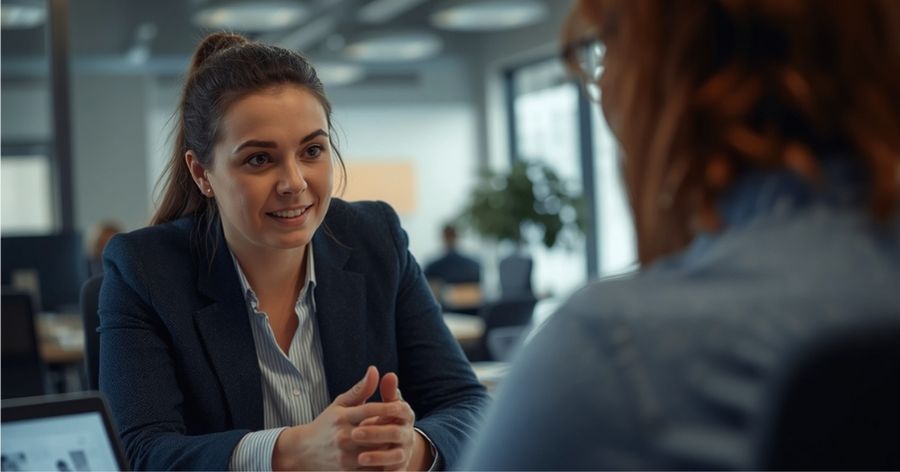 Trainer giving constructive feedback to support development.