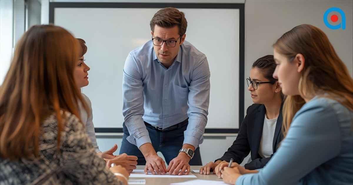 Trainer delivering a well structured and engaging training session.