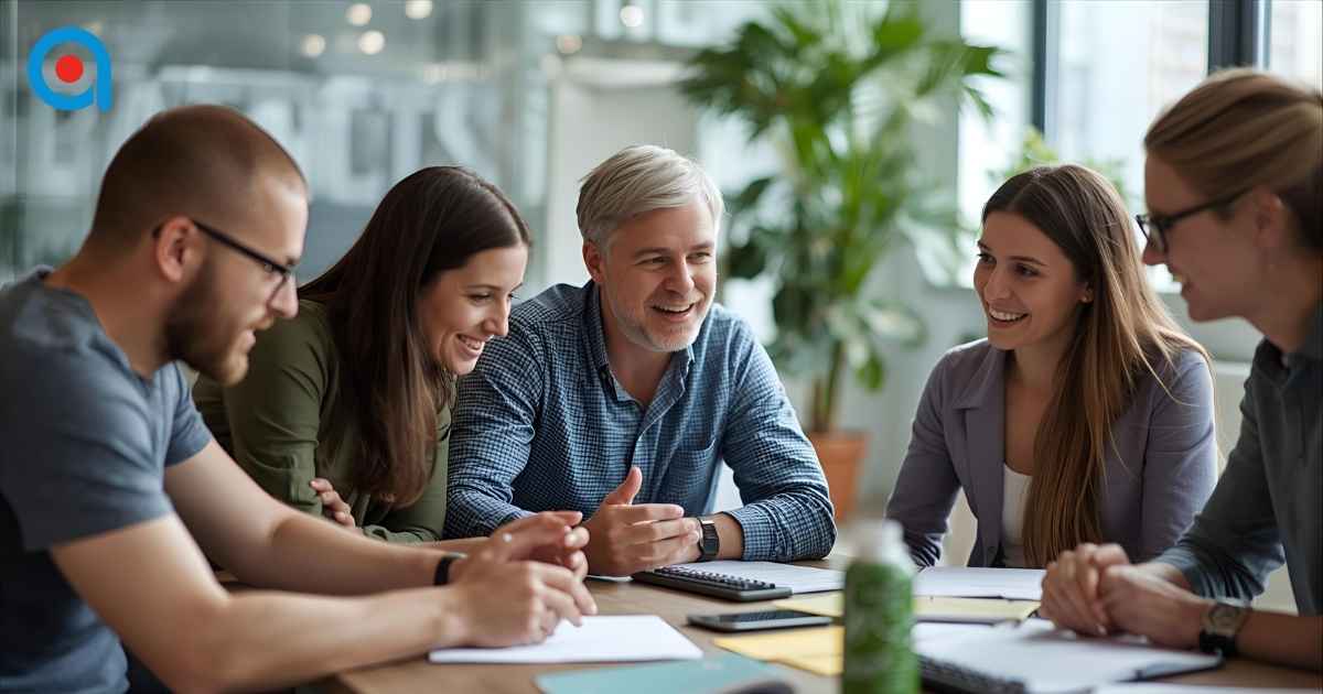 Adult learners taking part in a collaborative and engaging training session.