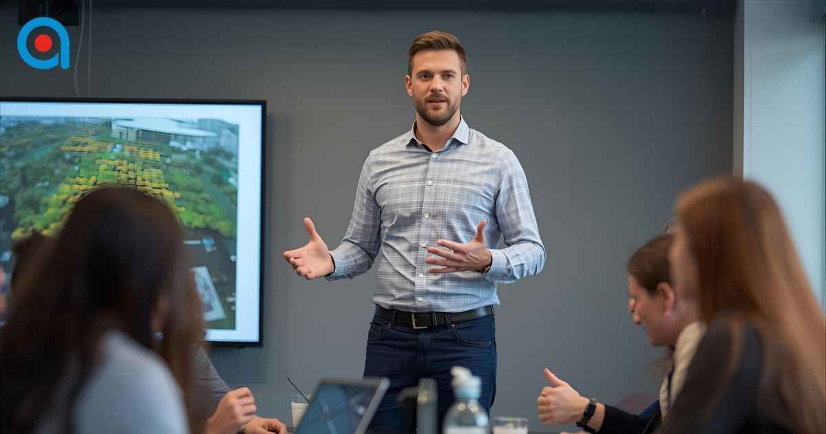 Trainer guiding learners through a clear and structured training activity.