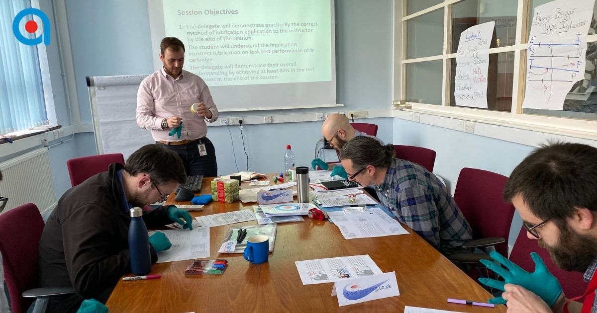 Trainer delivering an engaging workplace training session.